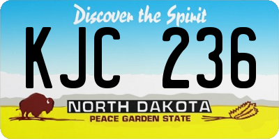 ND license plate KJC236