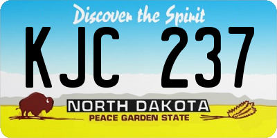 ND license plate KJC237