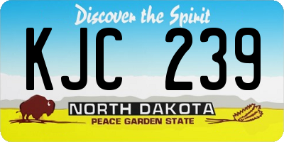 ND license plate KJC239