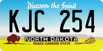 ND license plate KJC254