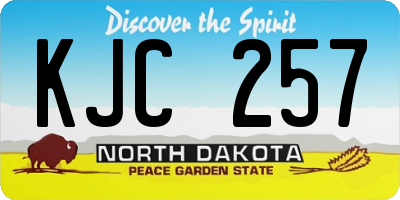 ND license plate KJC257