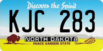 ND license plate KJC283