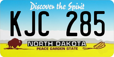 ND license plate KJC285