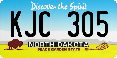 ND license plate KJC305