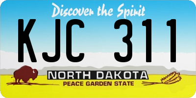 ND license plate KJC311