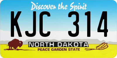 ND license plate KJC314