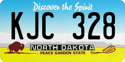 ND license plate KJC328