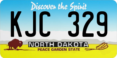 ND license plate KJC329