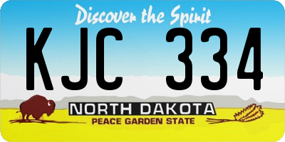 ND license plate KJC334