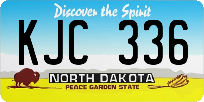 ND license plate KJC336