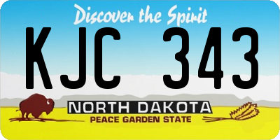 ND license plate KJC343