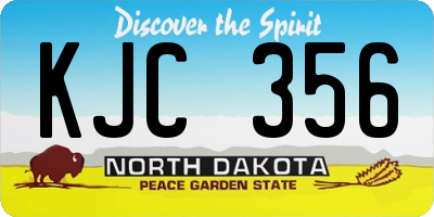 ND license plate KJC356