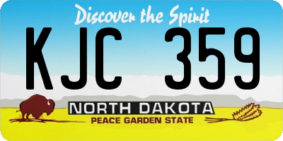 ND license plate KJC359