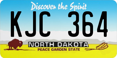 ND license plate KJC364