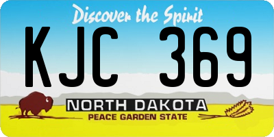 ND license plate KJC369