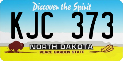 ND license plate KJC373