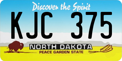 ND license plate KJC375