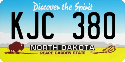 ND license plate KJC380