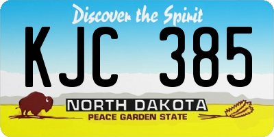 ND license plate KJC385