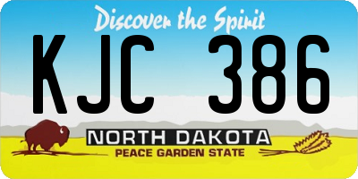 ND license plate KJC386