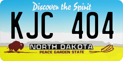 ND license plate KJC404