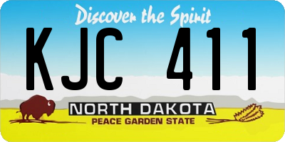ND license plate KJC411