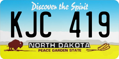 ND license plate KJC419