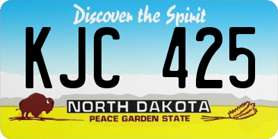 ND license plate KJC425