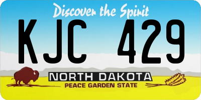 ND license plate KJC429