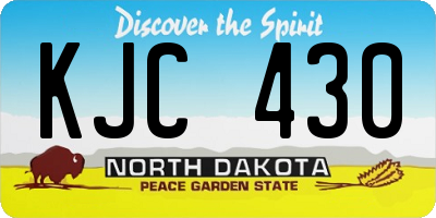 ND license plate KJC430