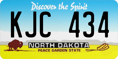 ND license plate KJC434