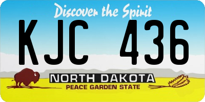 ND license plate KJC436