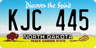 ND license plate KJC445