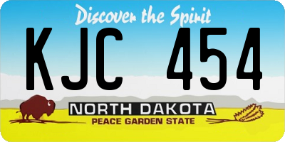 ND license plate KJC454