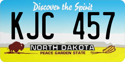 ND license plate KJC457