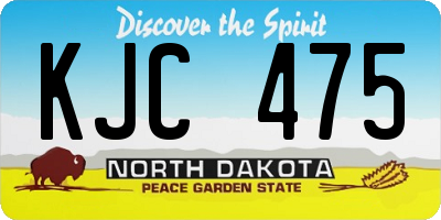 ND license plate KJC475