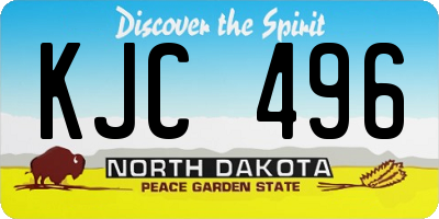 ND license plate KJC496