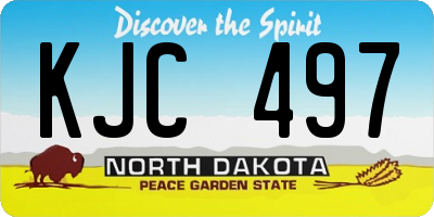 ND license plate KJC497
