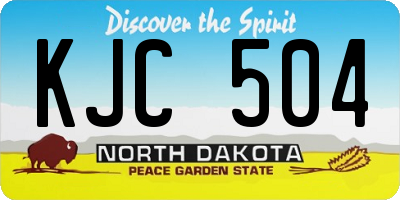 ND license plate KJC504
