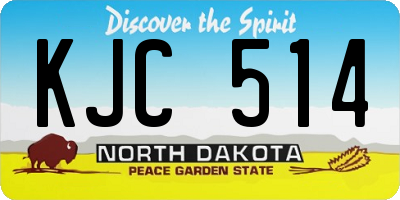 ND license plate KJC514