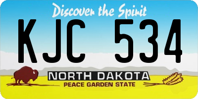 ND license plate KJC534
