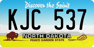 ND license plate KJC537