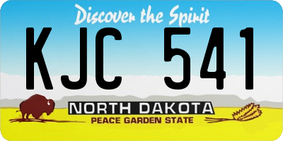 ND license plate KJC541