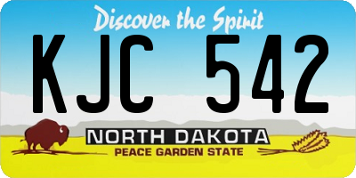ND license plate KJC542