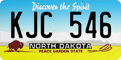 ND license plate KJC546