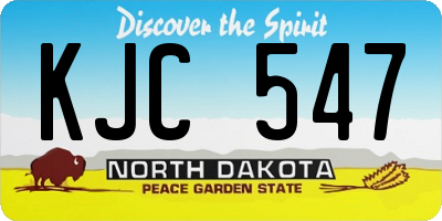 ND license plate KJC547