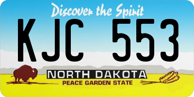 ND license plate KJC553
