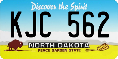 ND license plate KJC562