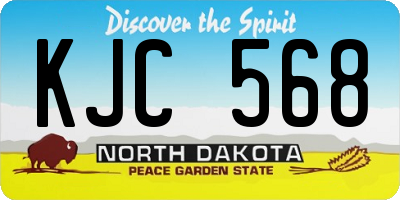 ND license plate KJC568