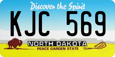 ND license plate KJC569
